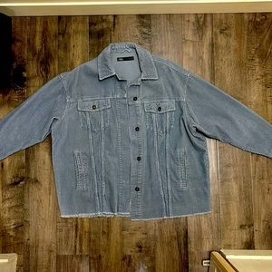 Oversized corduroy blue jacket